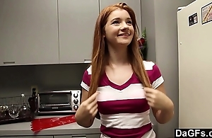 Redheaded legal age teenager gives totalitarian oral-sex