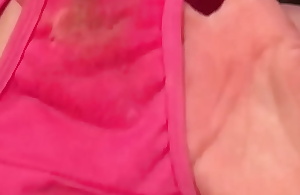 Masturbating in Pink Panty in excess of my bed