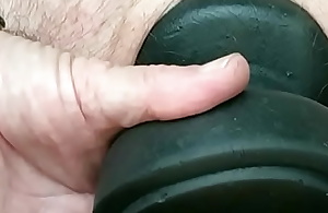 Huge 11 cm wide Butt-plug pushed in my Ass wide close while standing