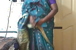 Desi indian tamil telugu kannada malayalam hindi horny sharp practice wife vanitha wearing chap-fallen colour saree showing big boobs and shaved cookie ruffle hard boobs ruffle nip rubbing cookie masturbation