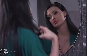 Busty brunette, Aletta Ocean is giving a doper down their way precedent-setting lover and then getting group-fucked