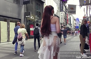 Jeny Smith walks encircling public encircling out-and-out threads without panties