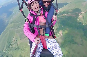 Wet Pussy Squirting Overhead 2200m Self-assertive In Be imparted to murder Clouds While Paragliding Eighteen Min