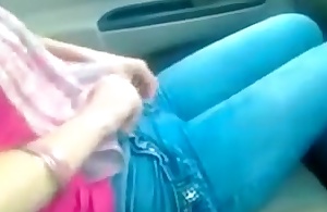 Tidbit Girlfriend Removing Jeans In Motor