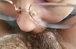 Swishy sucking a sweet hairy bed out