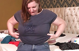 Curvy British Amateur Housewife Rachel Shows Absent Say no to Big Natural Boobs  Coupled with More